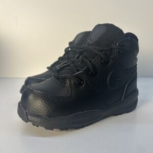 Nike Manoa LTR Boots (TD) Toddler Size 7C Black Leather BQ5374-001